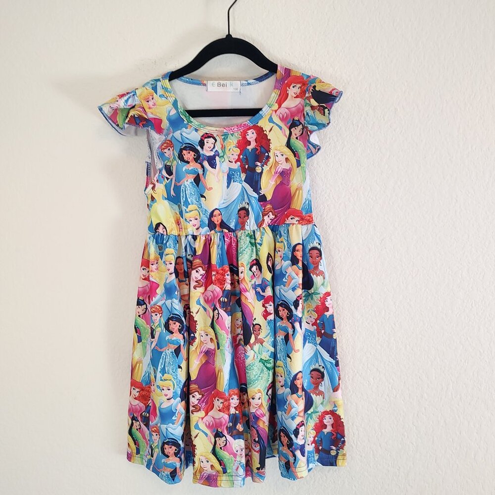 Disney Dress 130 8 Princess Milk Silk Short Sleeve Disneyland Belle Cinderella